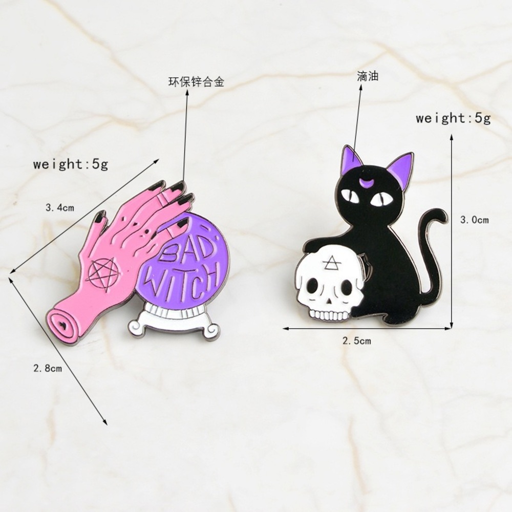 New bad witch black cat pin brooch - Picture 7 of 7